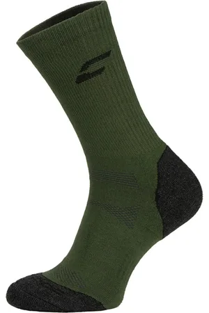 COMODO Gedempte Hiel & Teen Bamboe Wandelsokken - Khaki Green - Zwart