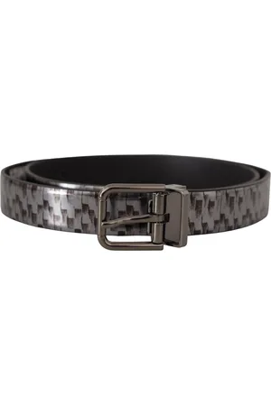Dolce & Gabbana Visgraat Lederen Metalen Gesp Riem
