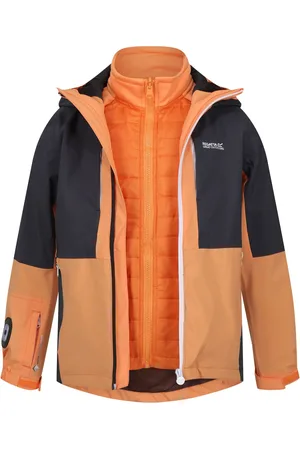 Regatta Hydrate VIII 3 in 1 Waterdichte Jas voor Kinderen/Kinderen (Abrikoosplet/Grijs)