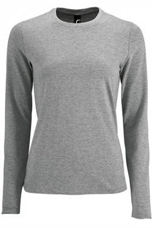Sols Dames/dames Keizerlijk T-Shirt met lange mouwen (Grijze Mergel)