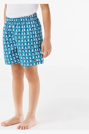 Lacoste Jongens Juniors Taffeta Monogram Print Zwembroek in Multi kleur