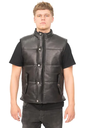 Infinity Klassiek leren puffervest voor heren - Nottingham