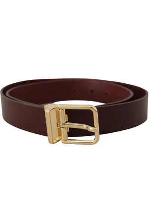 Dolce & Gabbana Lederen Gouden Metalen Gesp Riem