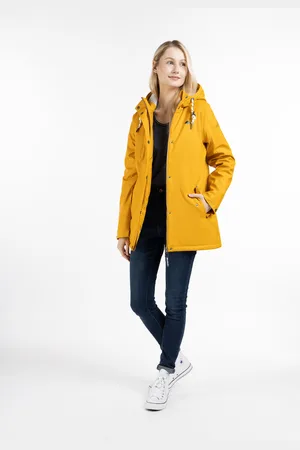 Schmuddelwedda Gewatteerd regenjack stormwolk Dames mosterd