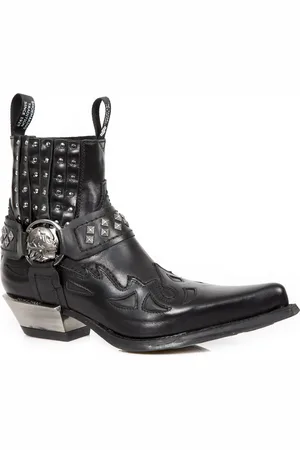 New Rock Bezaaid lederen western biker boots-7950-S1