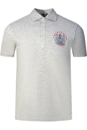 Aquascutum Aldis London Logo Grey Polo Shirt
