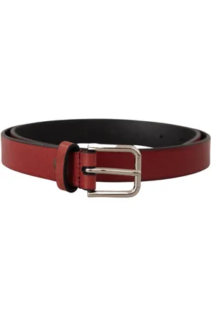 Dolce & Gabbana Opvallende Leren Riem Met Zilveren Metalen Gesp