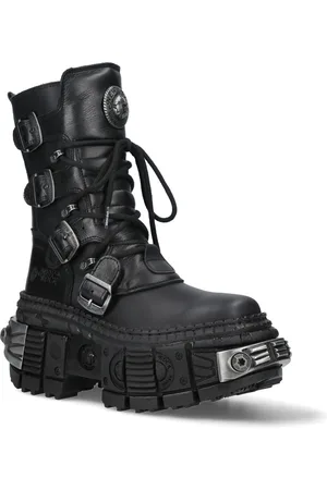 New Rock Halfhoge lederen platformlaarzen-WALL373-S3