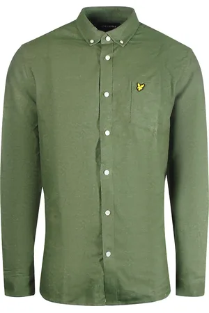 Lyle & Scott Mosgroen chambray overhemd met lange mouwen