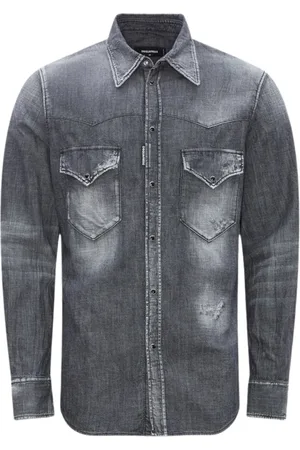 Dsquared2 Fashion Western vervaagd denim overhemd