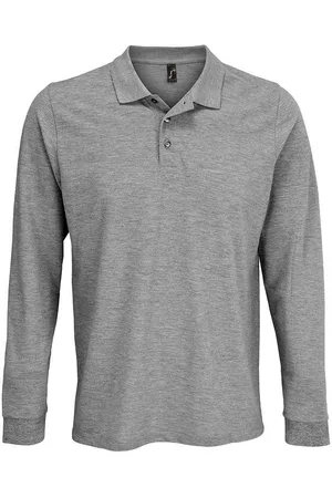 Sols Unisex Prime Pique Polo voor volwassenen met lange mouwen (Grijze Mergel)
