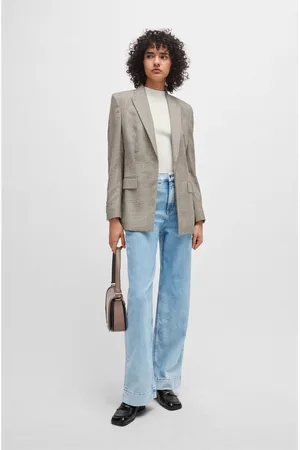 HUGO BOSS Dames Baas Marlene HR 3.0 Regular-Fit High-Waisted Jeans in