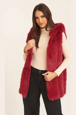 Gini London Zacht aanvoelend lang gilet van bont