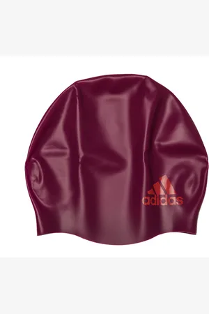 adidas Accessories Junior 3-Stripes Silicone Swim Cap in Purple