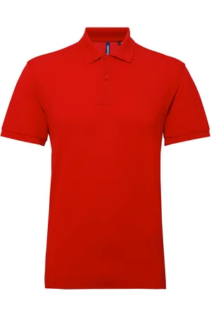 Asquith Heren Poloshirt met korte mouwen Prestatiemengsel (Kersenrood)