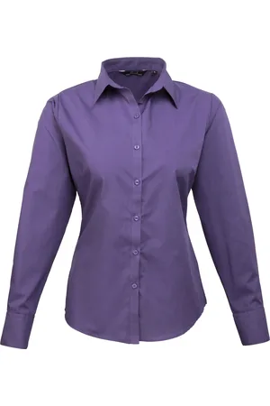 Premier Dames/Dames Popeline Blouse met Lange Mouwen