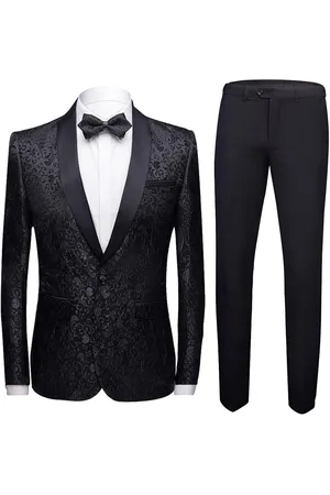 Allthemen Tweedelig pak met print, slim-fit paisleypak