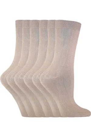 Sock Snob Set van 6 effen, casual katoenen damessokken - PL30