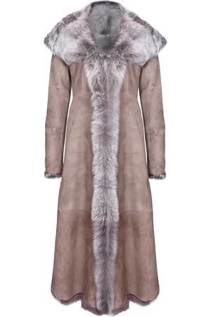 Infinity Dames trenchcoat van Toscana schapenvacht met volledige lengte en capuchon-Donetsk