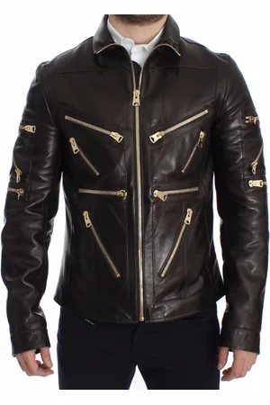 Dolce & Gabbana Lamsvacht lederen jas met rits