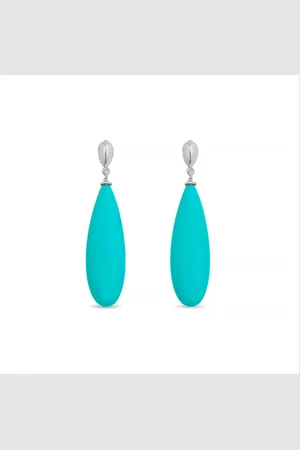 Luxenter Oorbellen, 925 sterling zilver, adak en turkoois, gerhodineerd afgewerkt