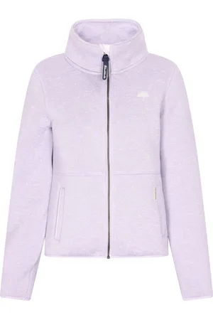 Schmuddelwedda Gebreide fleece jas Dames Grijsviolet gemêleerd