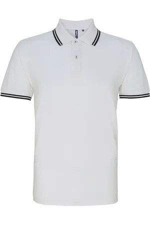 Asquith Heren Klassiek Fit getipt Poloshirt (Wit/zwart)