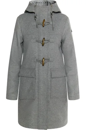 Dreimaster Duffelcoat van wolmix Dames melange