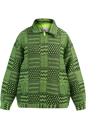 myMo Oversized blouson Dames Neongroen Zwart