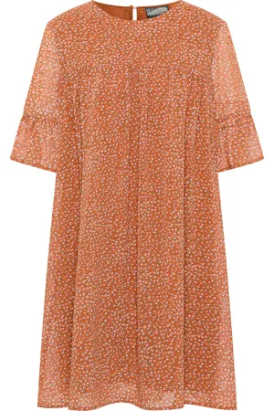 Dreimaster Jurk Dames Oranje Veelkleurig