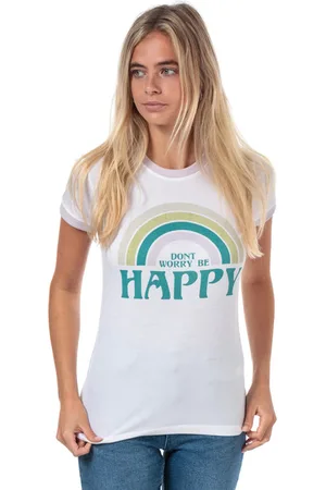 Brave Soul Be Happy T-shirt voor dames, maat 38, lila