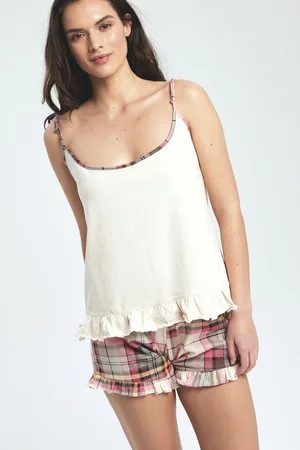 HERITA Korte Pyjama Set met Ruitjes - & Roze