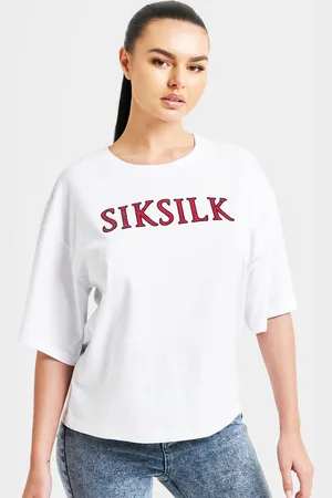 SikSilk Dames Sparkle Boxy Cropped T-shirt in