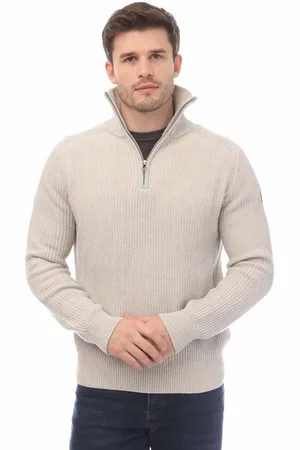 Belstaff Heren Katoen Wol Rib Stanley Quarter Zip Trui in