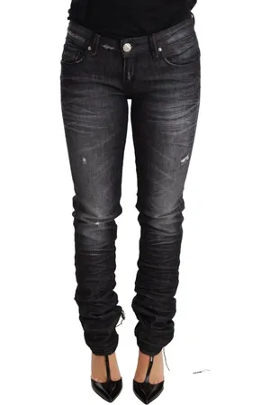 ACHT Gewassen Katoenen Skinny Denim Jeans Met Lage Taille