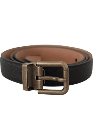 Dolce & Gabbana Lederen Messing Gesp Riem