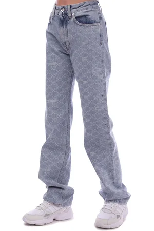 OFF-WHITE Dames Off White Monogram Cool Baggy Jeans in Lichtblauw