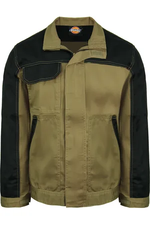 Dickies Tweekleurig Heren Zwart Everyday Work Wear Jas ED24/7JK KHAKI/BLACK