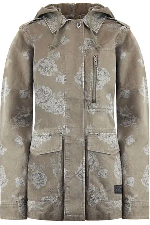 Vans Off The Wall Womens Coffey Hooded Jacket Floral Khaki X3V1LE A51B
