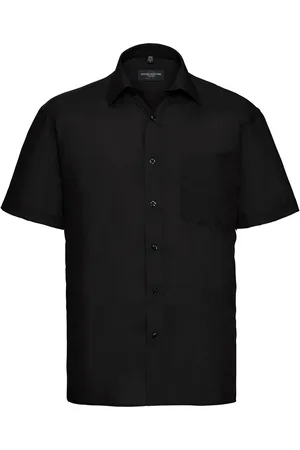 Russell Athletic Russell Collection Heren Poplin Easy-Care overhemd met korte mouwen