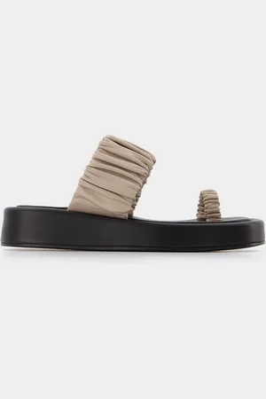 Elleme Amor Platform muiltjes - - Leer - Taupe/Zwart