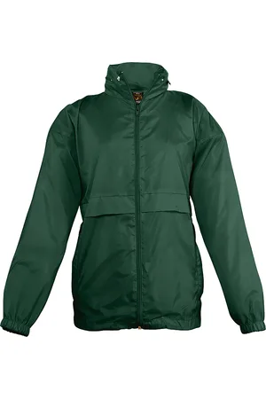 Sols Kinderen Unisex Surf Windbreaker Jacket (waterbestendig en winddicht) (Bosgroen)
