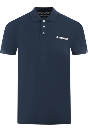 Aquascutum Boxed Logo Blue Polo Shirt
