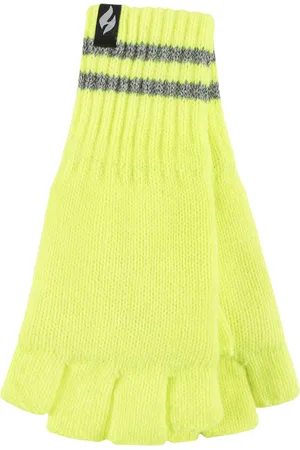 Heat Holders Heren gebreide vingerloze reflecterende handschoenen voor de winter | | Thermische Hi Viz werkhandschoenen