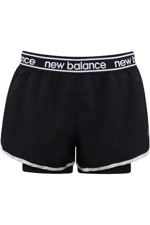 New Balance Logo Black Stretch Waist Womens Relentless 2in1 Shorts WS01177 BK