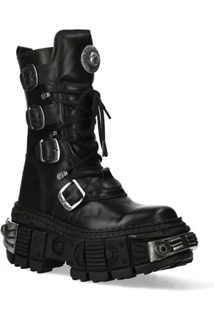 New Rock Halfhoge gotische leren laarzen-WALL1473-S3