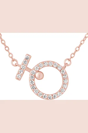 LOVA Cirkel ketting - zirkoniumoxiden - vergulde zilver