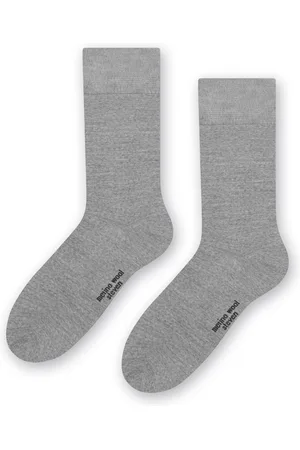 Steven Heren 1 Paar Originele Merino Wol Sokken voor de Winter - Lichtgrijs