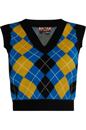 myMo Gebreide trui Dames Zwart Blauw Veelkleurig