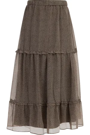 Dreimaster Maxi rok Dames wol wit